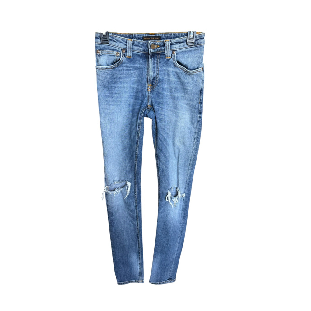 Women's Nudie Jeans Blue Distressed Skinny Jeans W26